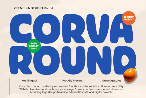 Corva Round Typeface: A Modern Display Font for Digital Brands