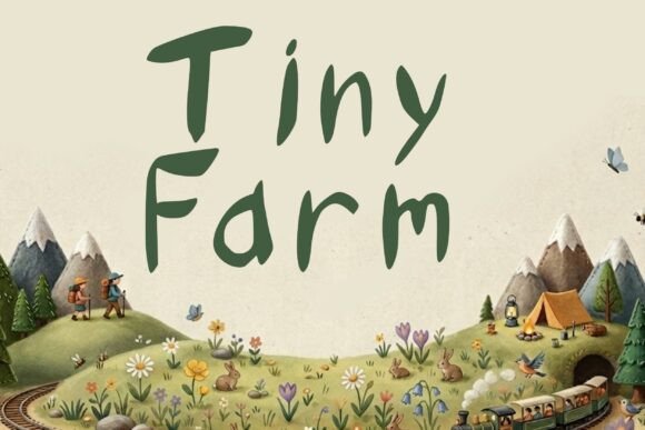 Tiny Farm: A Whimsical Display Font for Rustic Brand Identity